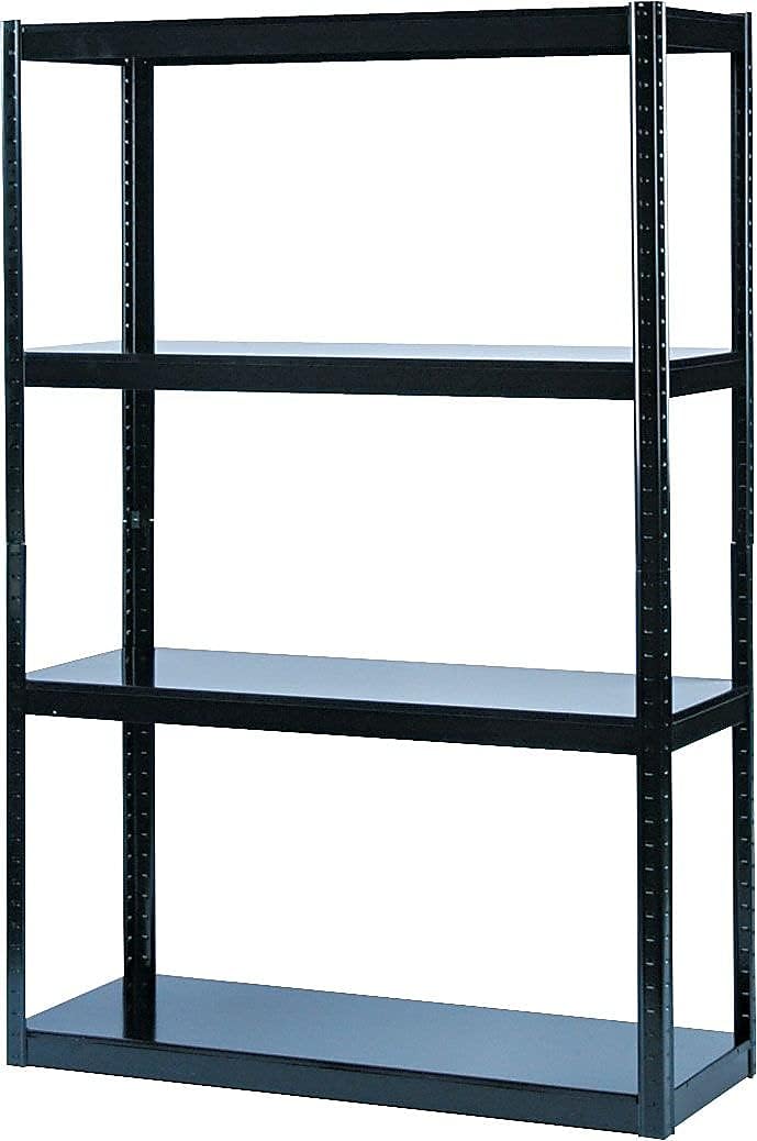 Safco Productos 5246BL Estantería de acero sin pernos 48 pulgadas de ancho x 18 pulgadas de profundidad x 72 pulgadas de alto, negro