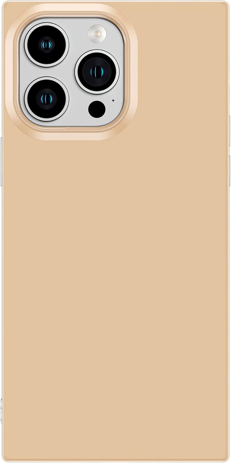 Cocomii Funda cuadrada para iPhone 13 Pro, color liso neutro cuadrado, delgada, ligera, brillante, color sólido natural, funda estética de lujo