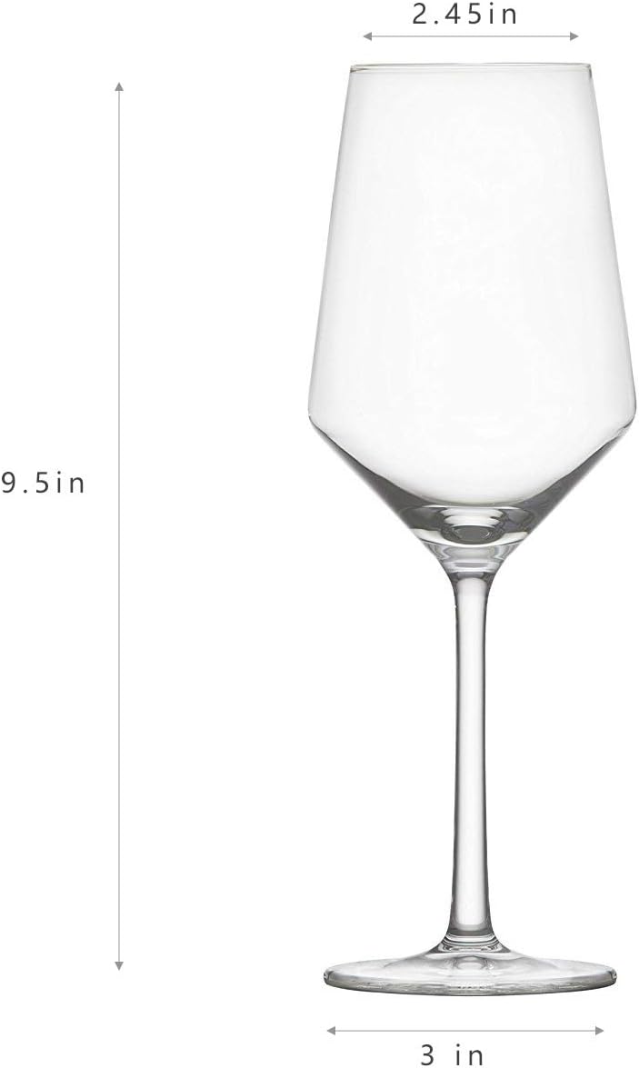 Juego de 2 copas de vino blanco de cristal de tallo largo, copas transparentes de 14 onzas sin plomo para cata de vino, fiestas o regalo único de