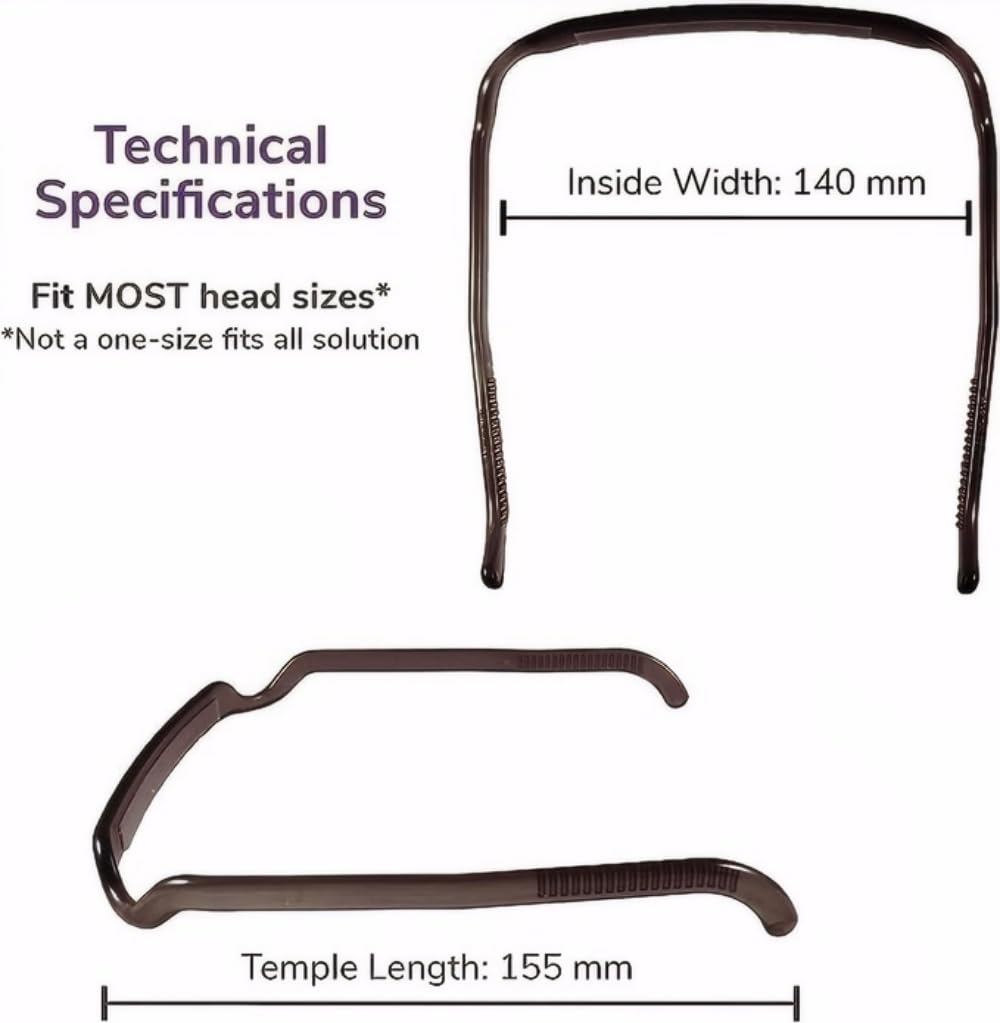 2 diademas de cabello grueso y rizado, diadema de lentes de sol para mujer, diadema con forma de lentes de sol, aro invisible para el cabello,