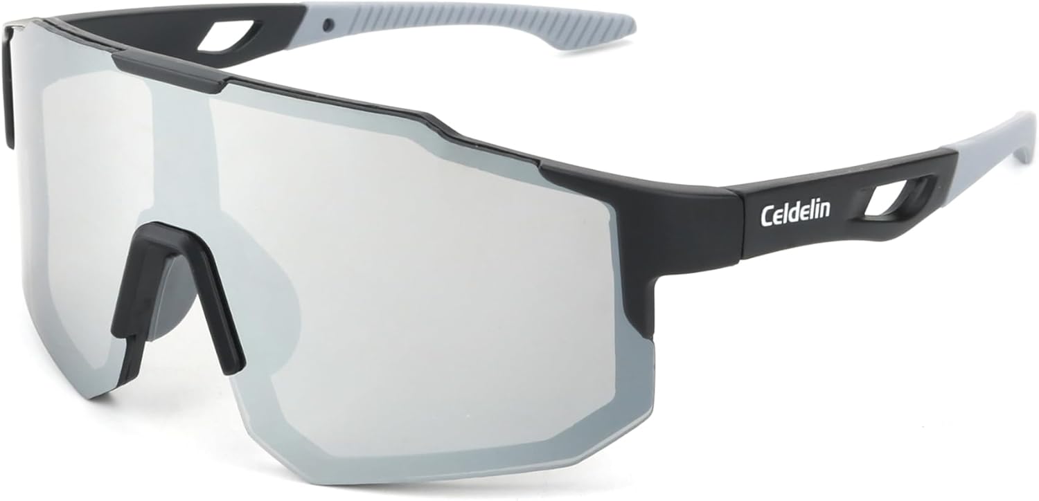 Celdelin Gafas de sol polarizadas deportivas para ciclismo para hombres y mujeres, UV400, ligeras, juveniles, béisbol, MTB, bicicleta de carretera,