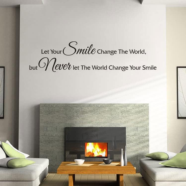 Let Your Smile Change The Worldnspirational Quotes – Calcomanías de pared, calcomanías de vinilo con frase motivacional positiva para espejo, hogar,