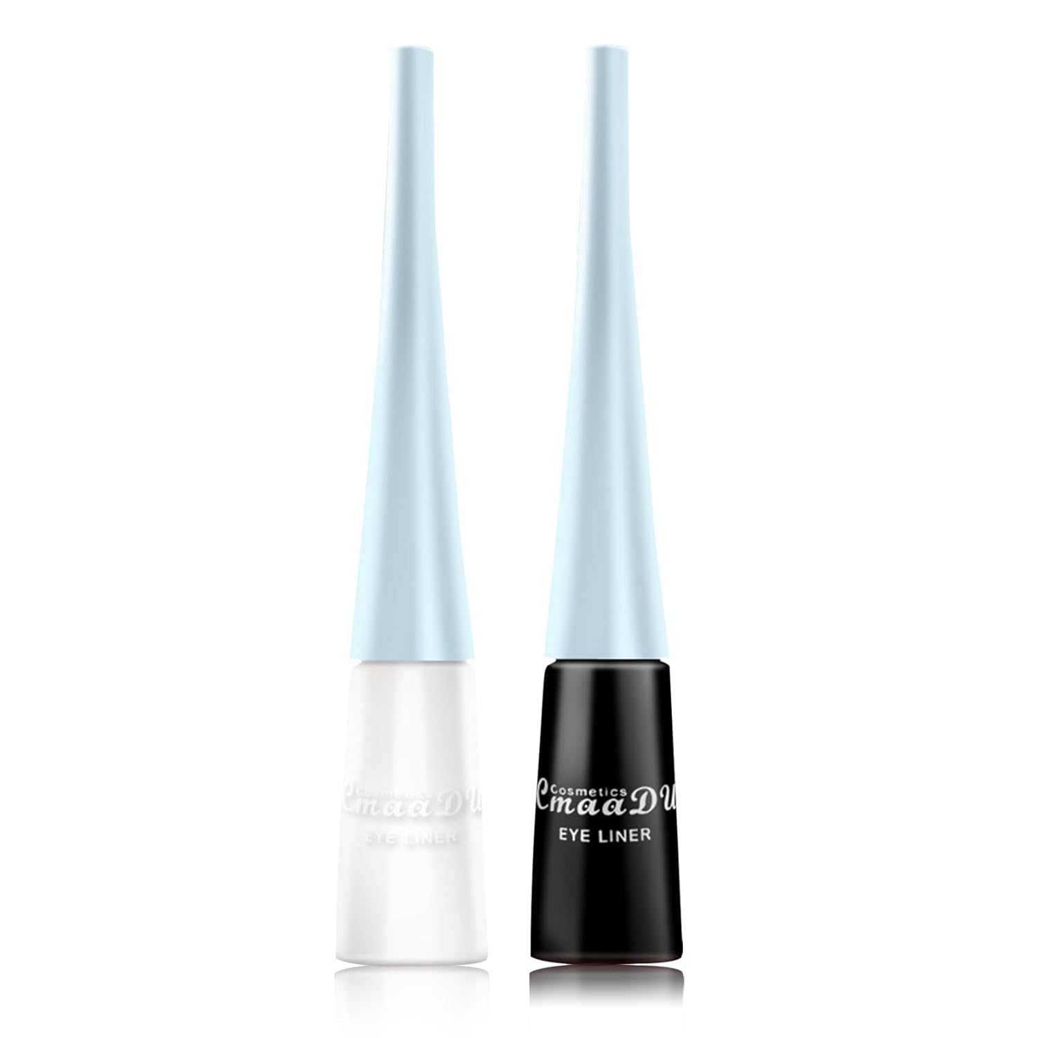 ZHISHUDL 2 unids blanco negro líquido delineador de ojos colorido delineador de ojos líquido mate delineador de ojos impermeable altamente
