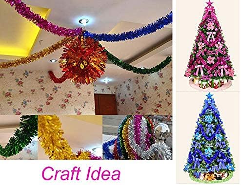 YYCRAFT Guirnalda de oropel metálico real para árbol de Navidad, 3 pulgadas x 10 yardas