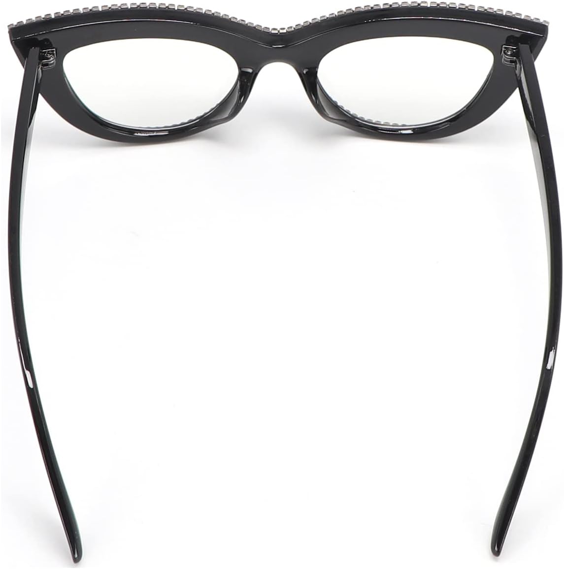Lentes de lectura con diseño de ojo de gato, con diamantes de imitación y bloqueo de luz azul ampliada