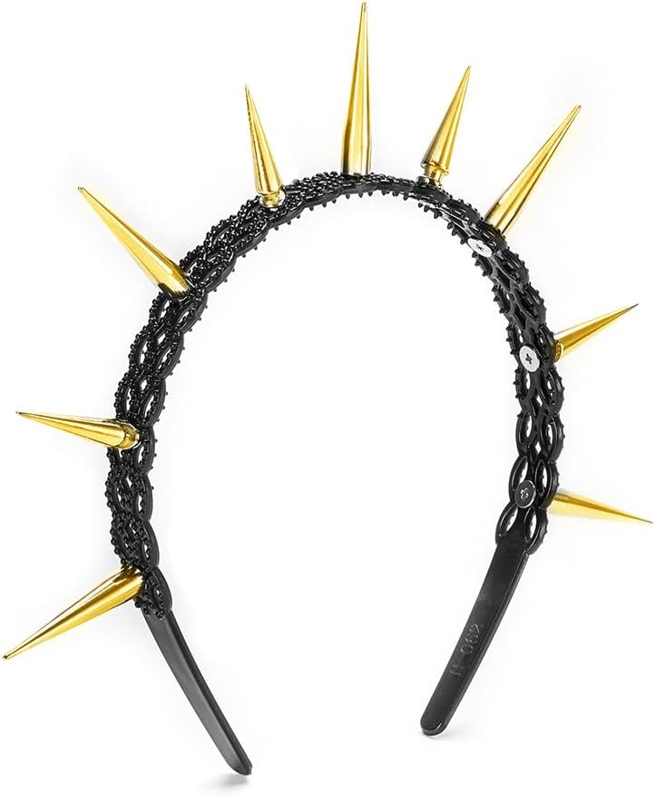 Diadema de diosa con corona de halo, tiaras de pico dorado, aro de metal dorado, accesorios de tocado de Mary para mujer, tocado con explosión de