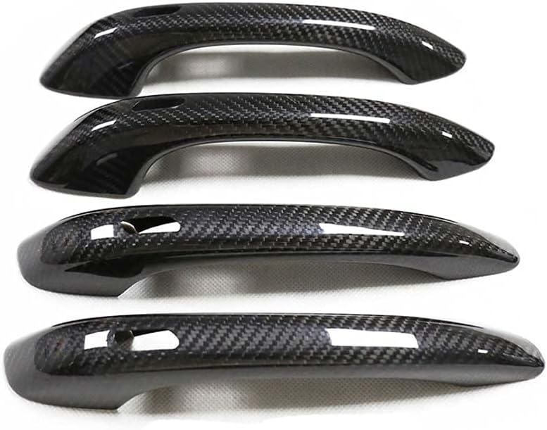 WLKE Cubierta exterior de fibra de carbono real para manija de puerta para Porsche MACAN 2014-2022 (cuatro puertas sin acceso cómodo)