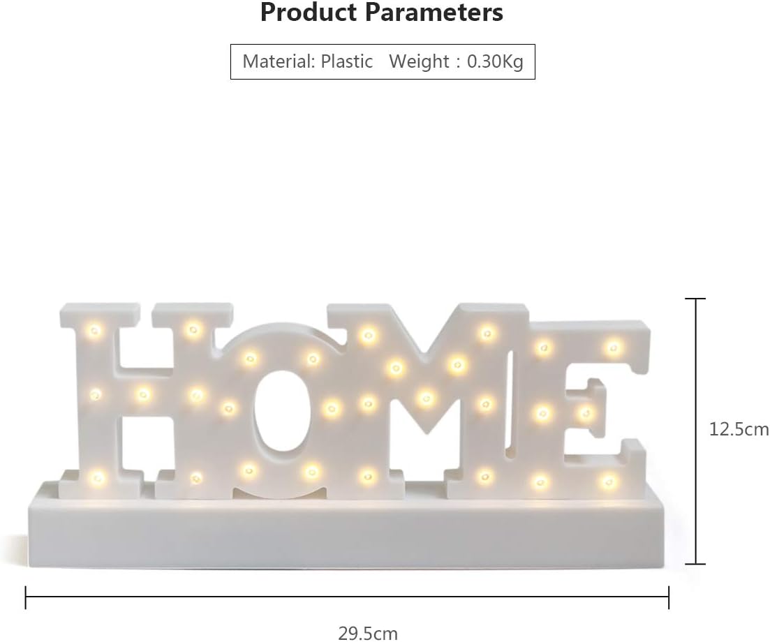 GUOCHENG Decoración de letras LED para el hogar, letrero de marquesina del alfabeto, decoración para el hogar, lámparas de mesa decorativas para