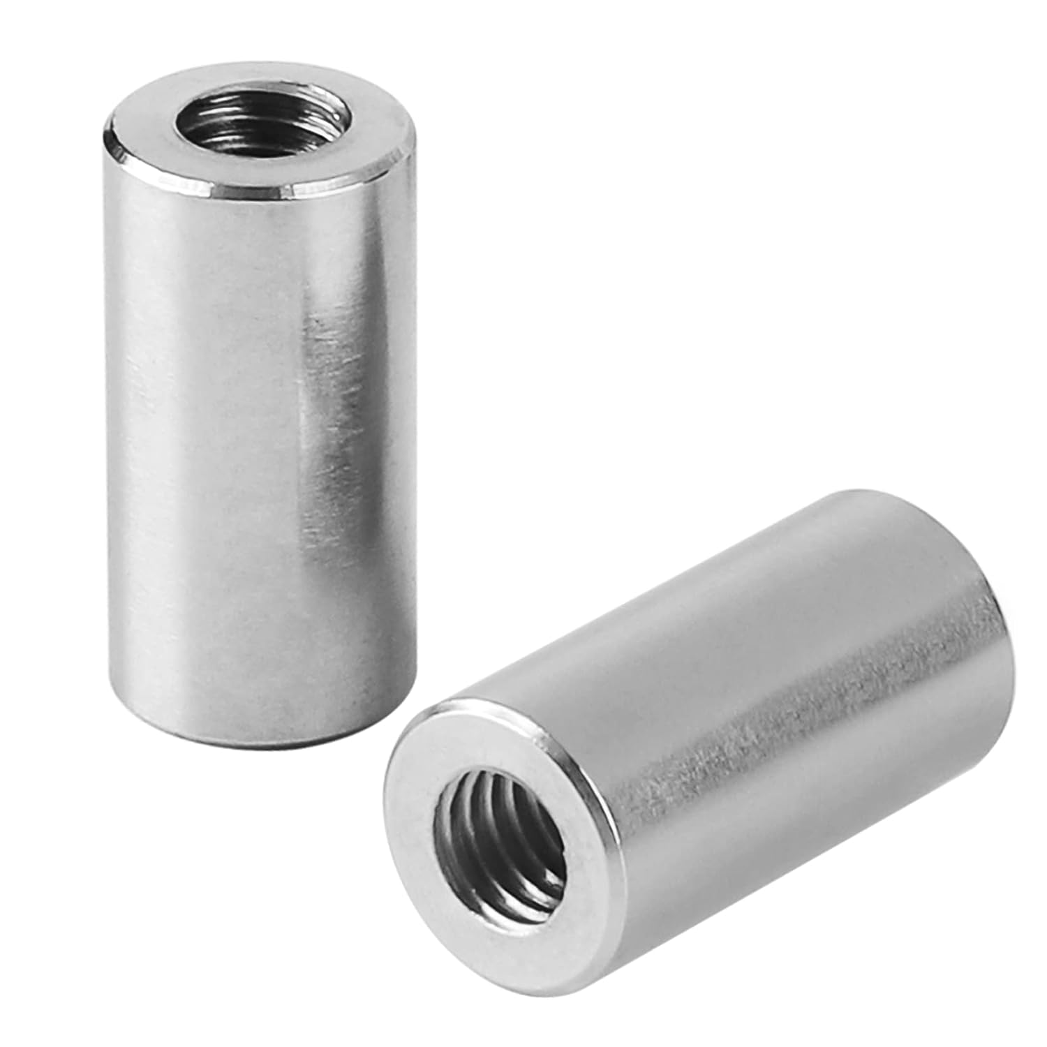 Tuercas de conexión redondas M8, tuerca de acoplamiento de acero inoxidable 304 de 1.181in1.18 pulgadas de longitud, paquete de 10