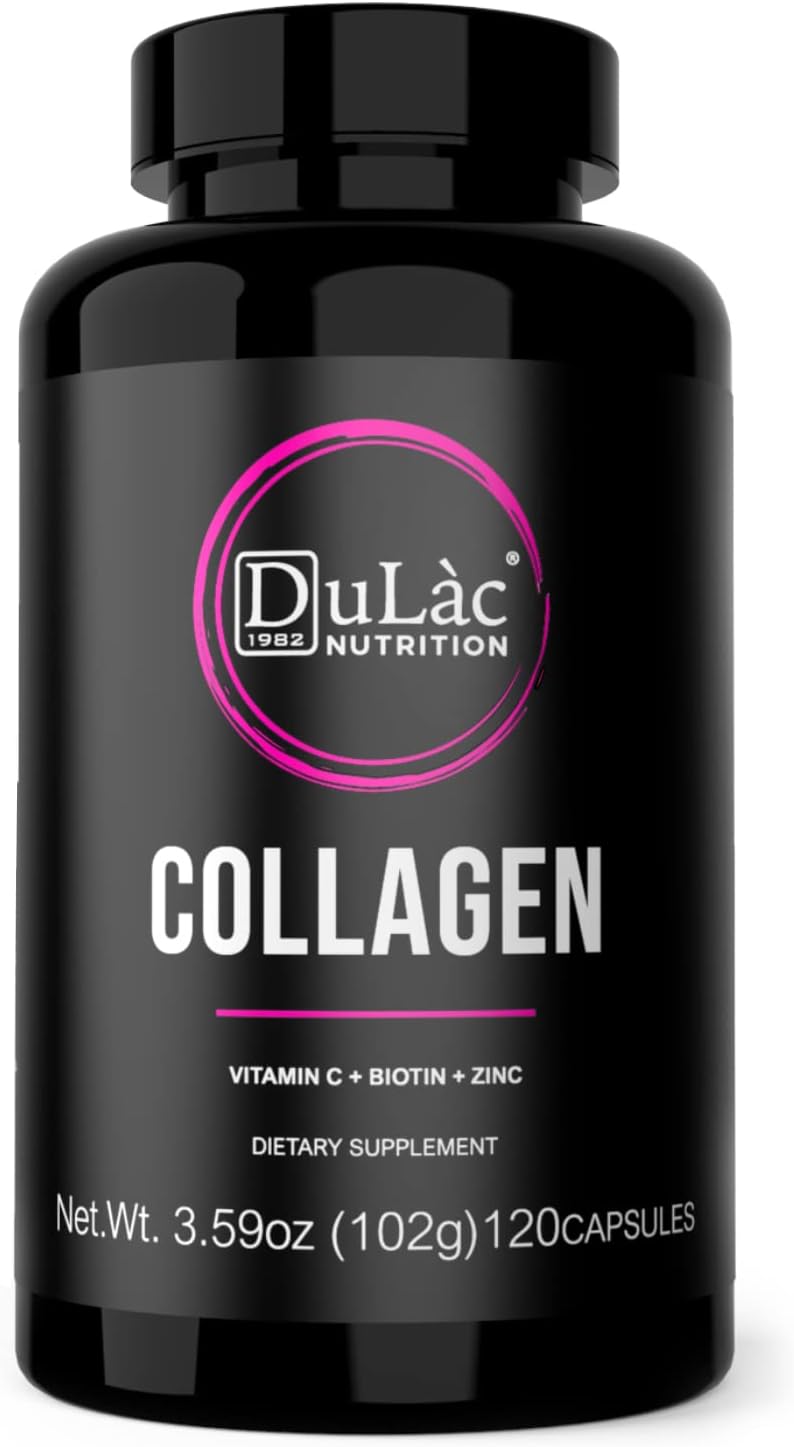 Pastillas de colágeno + ácido hialurónico Dulàc, fabricadas en Italia, 120 cápsulas de colágeno y ácido hialurónico, biotina, zinc, selenio – piel,