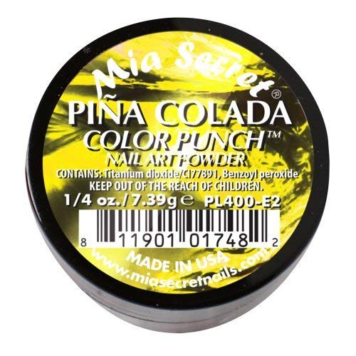 Mia Secret Polvo acrílico de la colección Professional Color Punch (elige tu color) (piña colada)