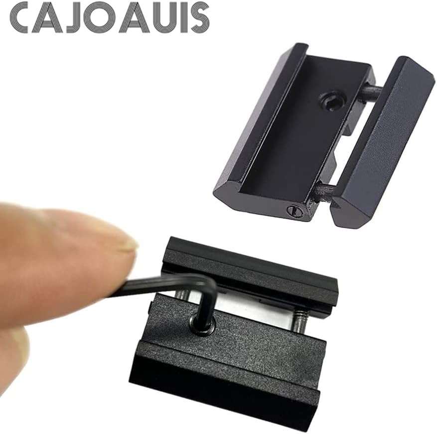 2pcs 0.433 in Dovetail to 0.787 in Picatinny Weaver Perfil bajo Snap-in Rail Adaptor para Rifle Scope