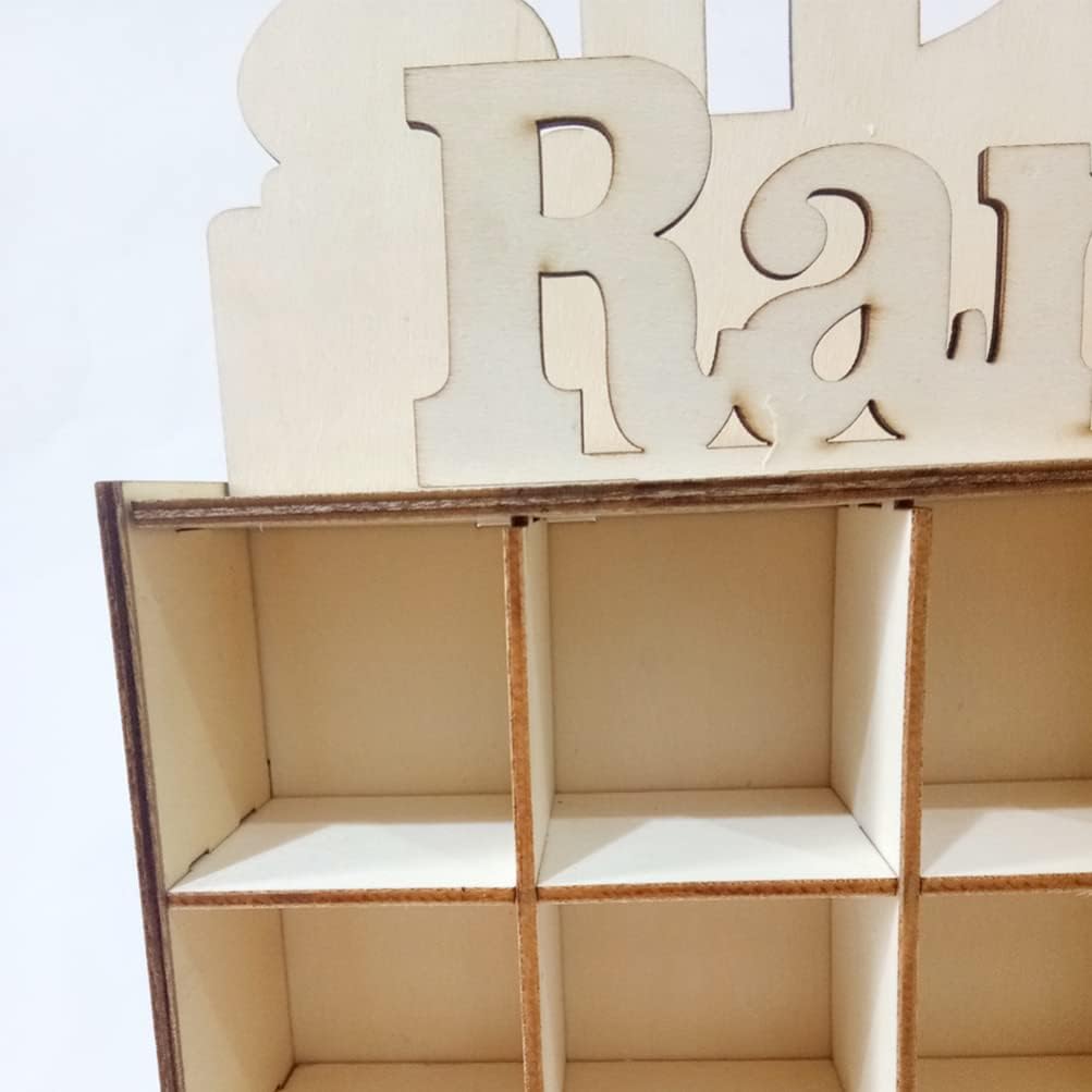 ULTNICE Calendario de Adviento de madera, calendario de cuenta regresiva de Eid Mubarak, cajón de madera, decoración de Ramadán musulmán para