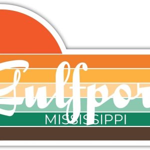Gulfport Mississippi – Imán para nevera (4 x 2.25 pulgadas), diseño estético retro vintage Sunset City de los años 70 Gulfport Mississippi – Imán para nevera (4 x 2.25 pulgadas), diseño estético retro vintage Sunset City de los años 70