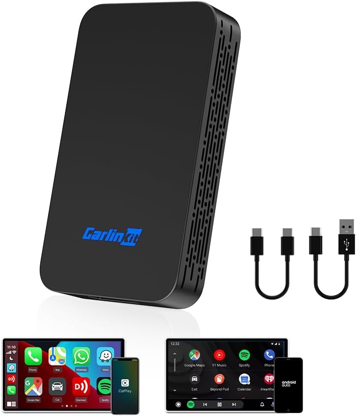Carlinkit Adaptador CarPlay 2Air 5.0, 2-Dual-Convertir CarPlay con cable a Android Auto inalámbrico y con cable a inalámbrico, para CarPlay con