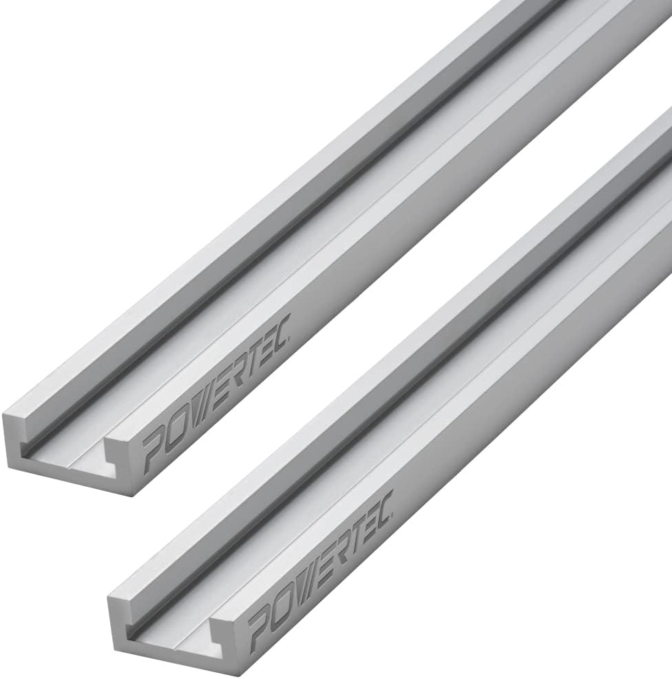 POWERTEC 71566-P2 Inglete de aluminio T-Track, 32 pulgadas, 2 PK