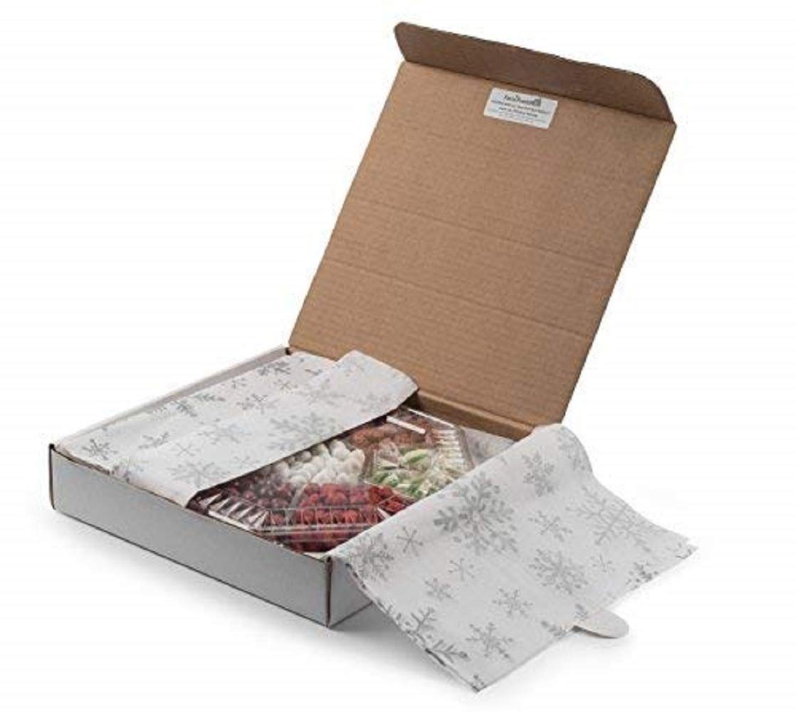 Cesta de regalo de nueces y dulces navideños (rojo y verde)  Surtido de 7 secciones  Arreglado ingeniosamente  Bandeja de regalo corporativa gourmet