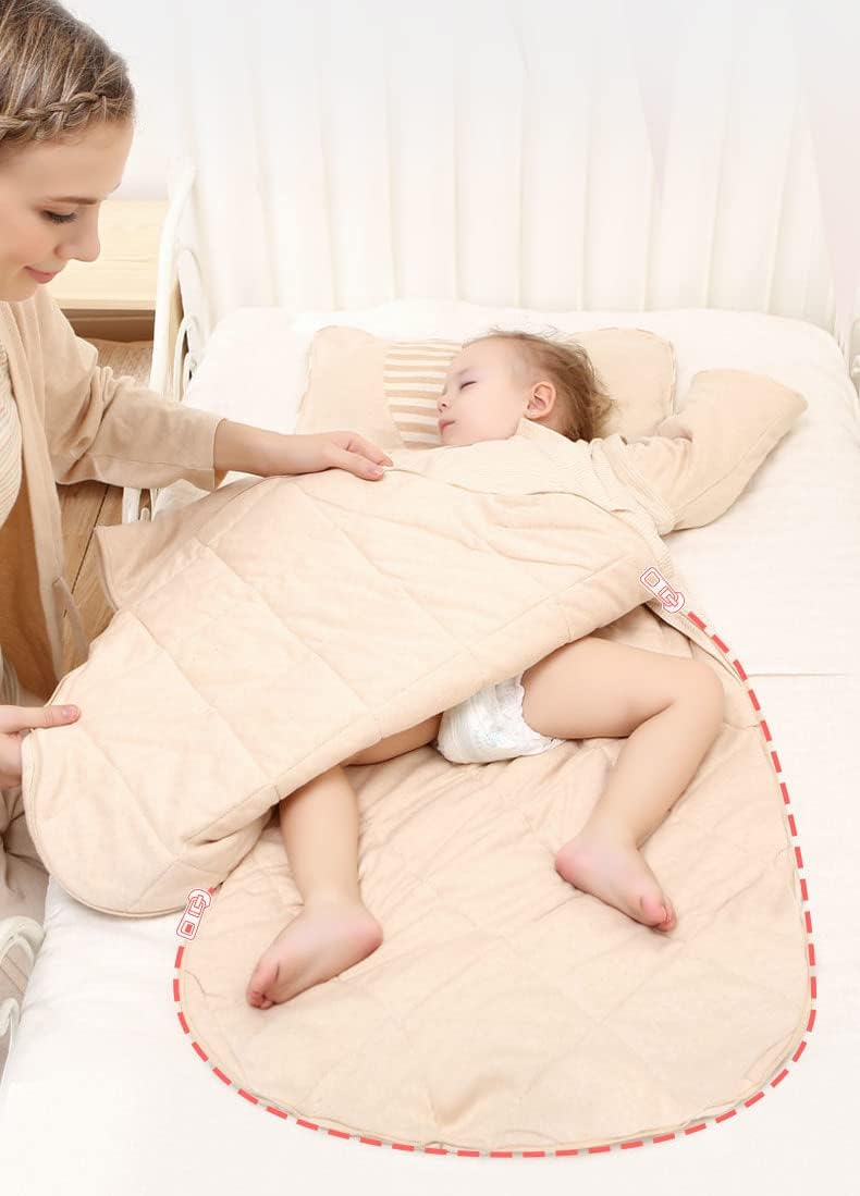 Saco de dormir con cremallera de 3 vías para bebé, niña, niño, unisex, saco de dormir para bebé, 100% algodón, TOG 2.5, manta portátil para bebé