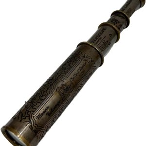 Telescopio de latón de mano marino vintage funcional latón y visión clara Decoración antigua Spyglass Pirata Telescopio Telescopio de latón de mano marino vintage funcional latón y visión clara Decoración antigua Spyglass Pirata Telescopio