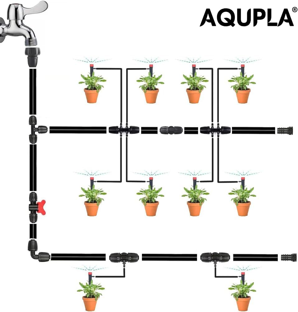 Accesorios de riego por goteo de 12 pulgada, conectores en T de púas para Rain Bird, Orbita, tubo de riego por goteo, 10 unidades