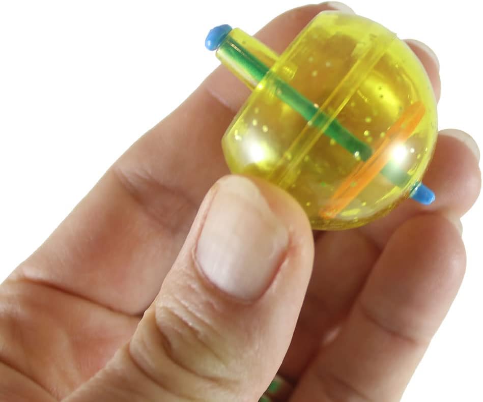 48 juguetes de plástico con purpurina giratoria – Spin – Spinner Tops – Mini juguetes – Pequeño juguete de premio novedoso – Recuerdos de fiesta –