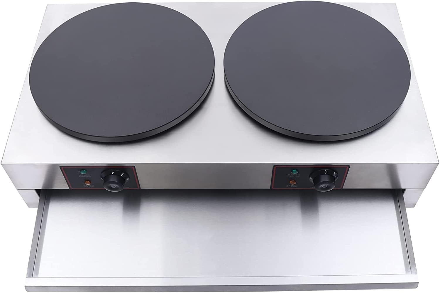 Máquina eléctrica comercial para crepas de 33 pulgadas con temperatura ajustable, máquina de panqueques de acero inoxidable, máquina de panqueques
