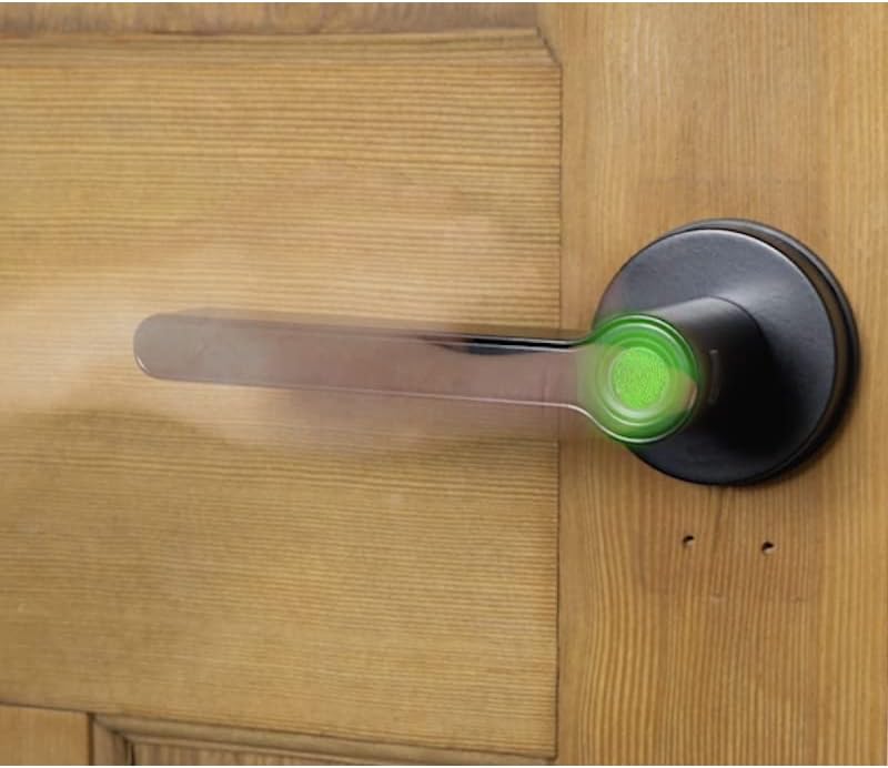 Breeze – Cerradura de puerta de entrada sin llave con manija para el hogar, hotel, oficina, apartamento, dormitorio (negro, rosa)