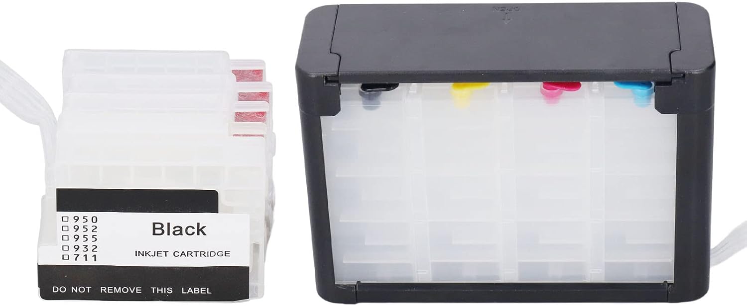 FTVOGUE Cartucho continuo de suministro de tinta, impresora de recarga de color con chip permanente para (HP 952)