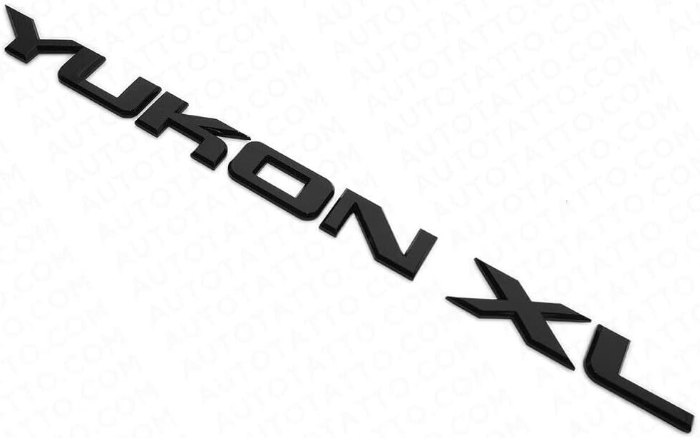 1 emblema de placa de identificación de Yukon XL para puerta elevadorapuerta para SUV HD, repuesto deportivo para Yukon (negro brillante)