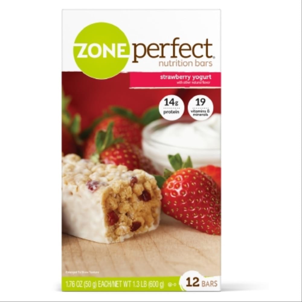 Zone Perfect Nutrition Bars Yogur de fresa 1.76oz 5 barras (paquete de 2)