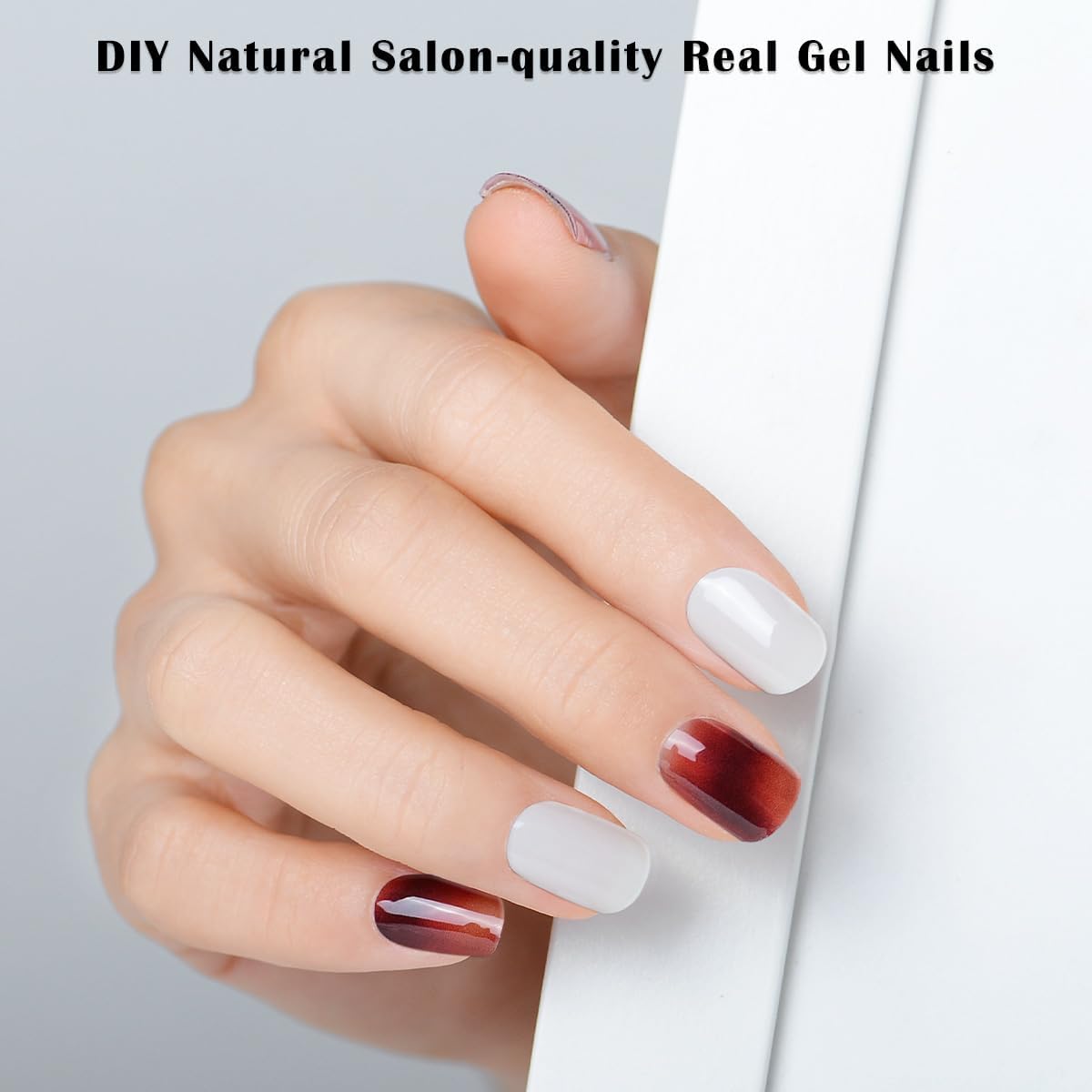 Tiras de uñas de gel semicuradas, 20 unidades, calcomanías de uñas de gel de calidad de salón, tiras de gel semicuradas de larga duración,