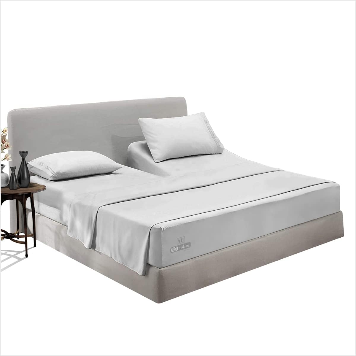 SGI – Juego de sábanas flexibles divididas superiores para cama ajustable de 36 pulgadas, cabeza dividida King, 600 hilos, algodón egipcio suave y