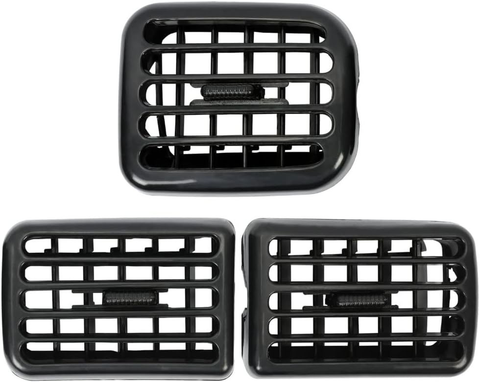 Se adapta a 3 piezas de aire acondicionado y aire acondicionado con bisel de ventilación negro compatible con Dodge 1998 1999 2000 2001 2002 Ram