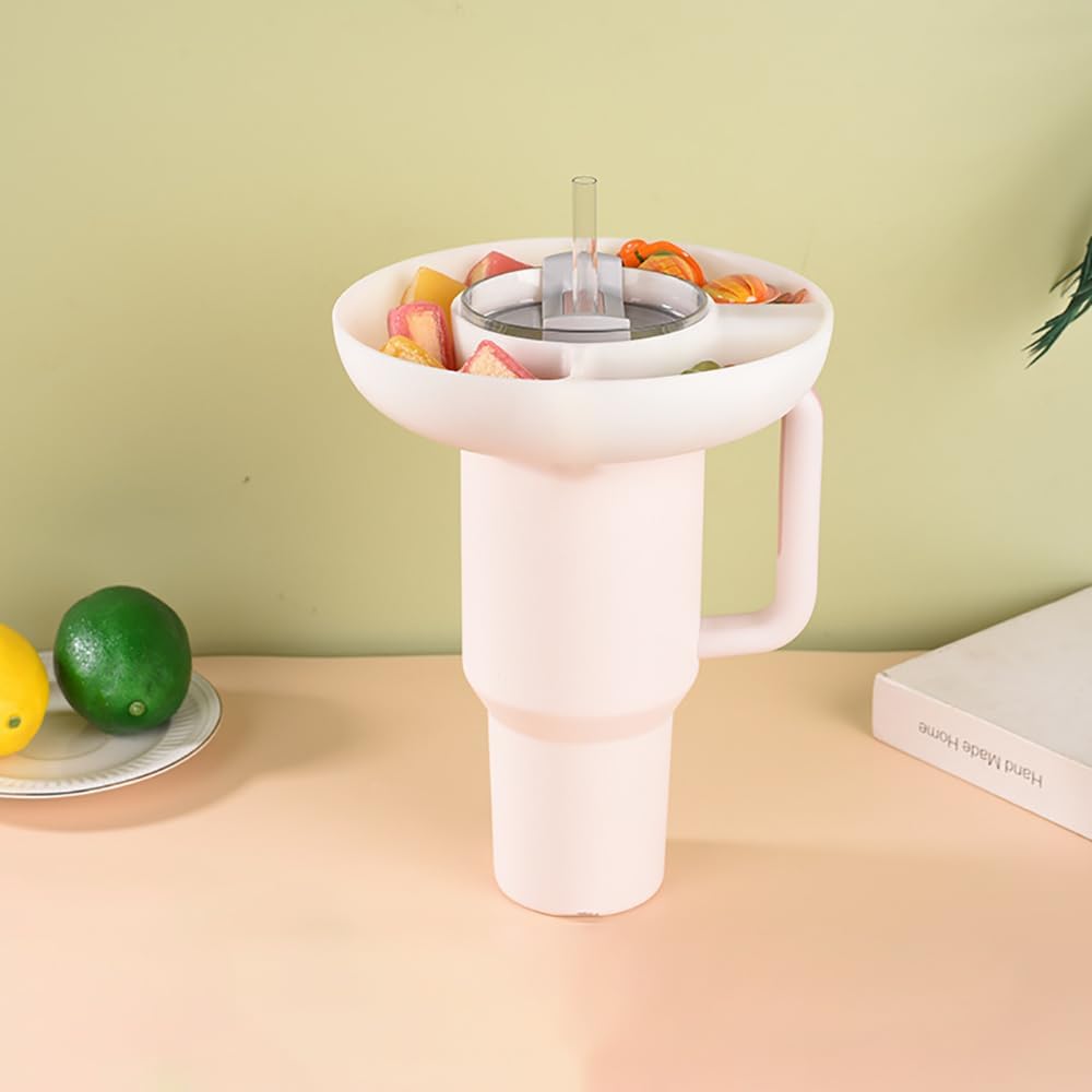 Tazón para aperitivos Stanley de 40 onzas con asa, bandeja de aperitivos compatible con Stanley Cup de 40 onzas, anillo reutilizable para accesorios