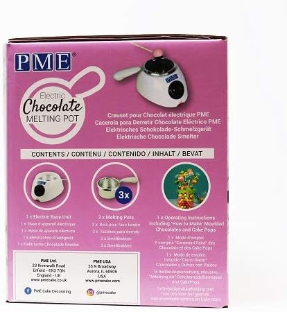 PME Olla eléctrica de chocolate para fusión – enchufe de EE. UU., blanco, estándar