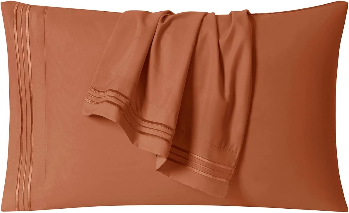 Clara Clark – Juego de sábanas de la serie 1800 Premier, 4 piezas, juego de cama, sábanas con mucha caída, resiste arrugas, la decoloración y las