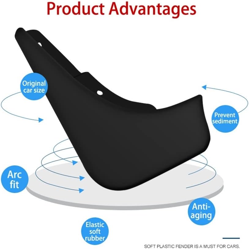 4 unidades de guardabarros flexibles antisalpicaduras para coche, accesorios para coche, guardabarros compatibles con SsangYong Korando C300 2019