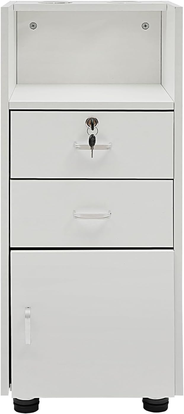 YETINGSHOP Barber Stations – Armario de almacenamiento con cajón y ruedas, carrito de peluquería para estilista, estación de estilista con 2