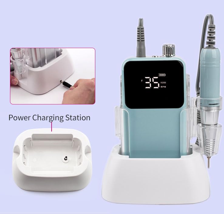 Taladro de uñas profesional portátil, lima de uñas eléctrica, eliminación de uñas, para salón de uñas en el hogar (motores sin escobillas premium,