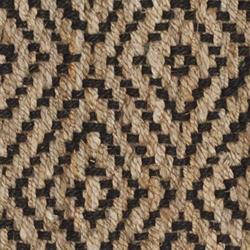 SAFAVIEH Natural Fiber Collection NF181C – Alfombra cuadrada de yute de 4 pies, hecha a mano, color negro