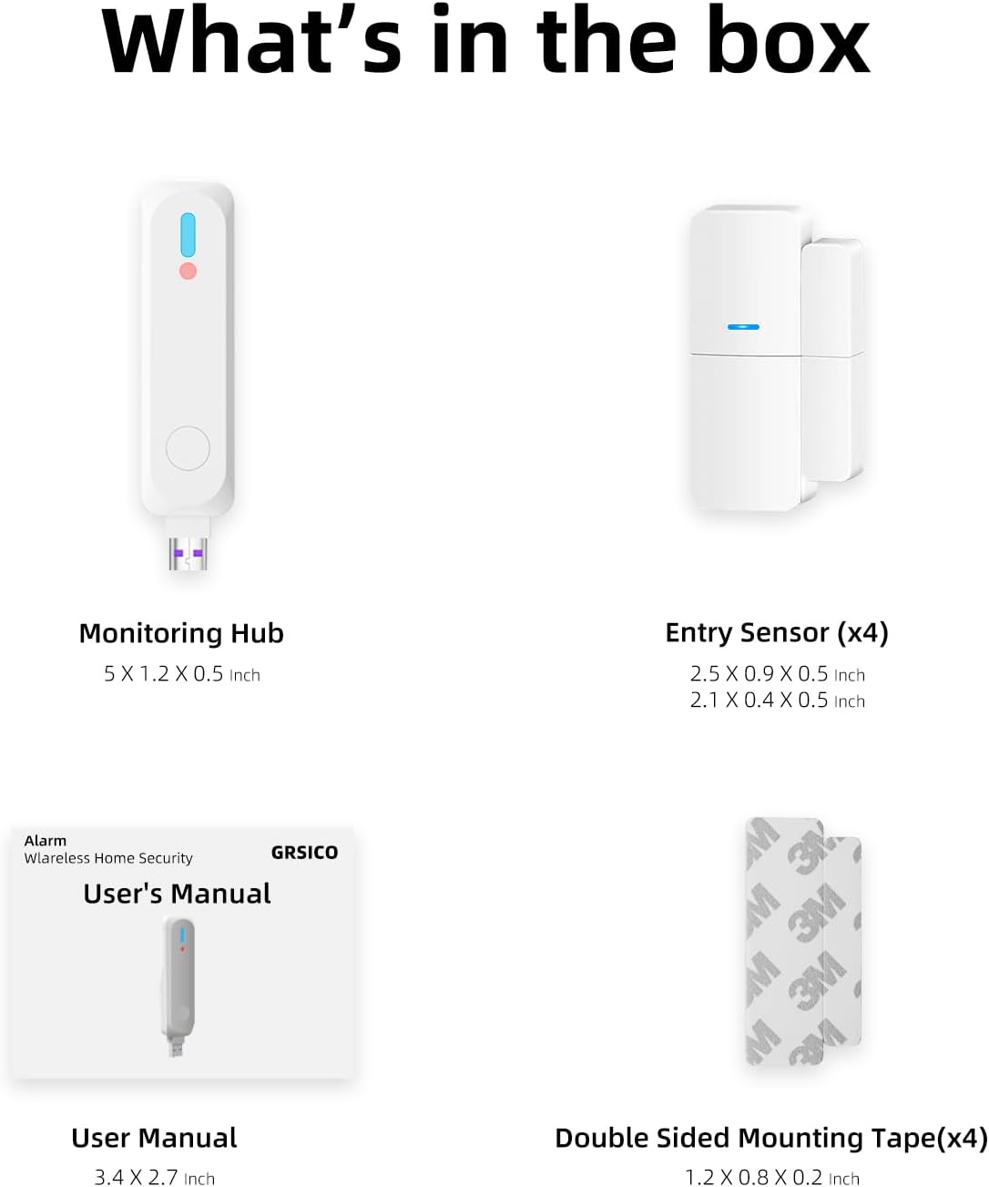 Sistema de alarma para el hogar, kit de 5 piezas, sensores de ventana de puerta, sistema de alarma WiFi para seguridad de los niños, sistema de