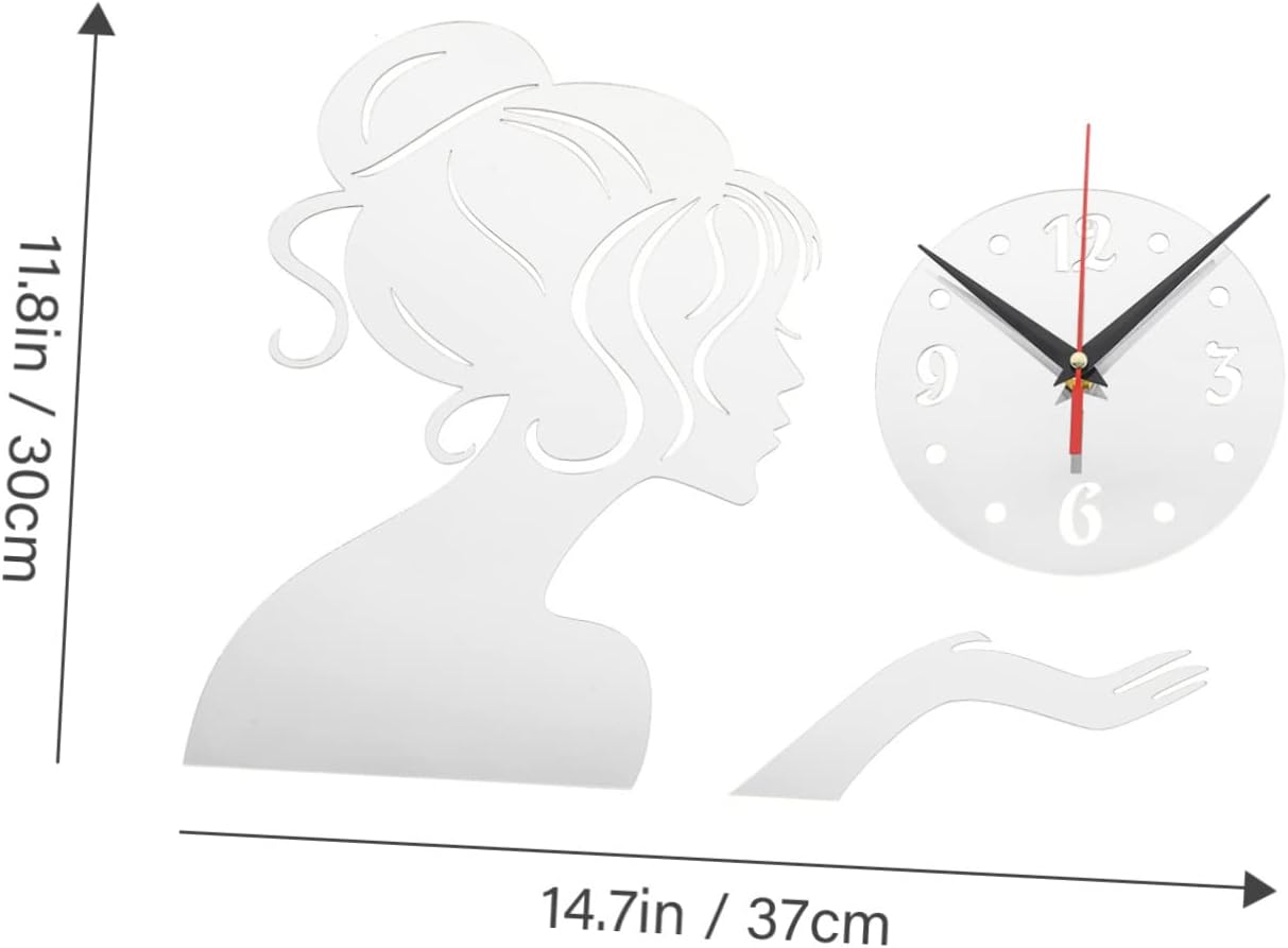 IMIKEYA 5pcs Girls Mirror Wall Clock Reloj De Pared Modern Wall Decor Decorative Clock Large Mute Wall Modern Wall Clock Black Wall Clock Animal
