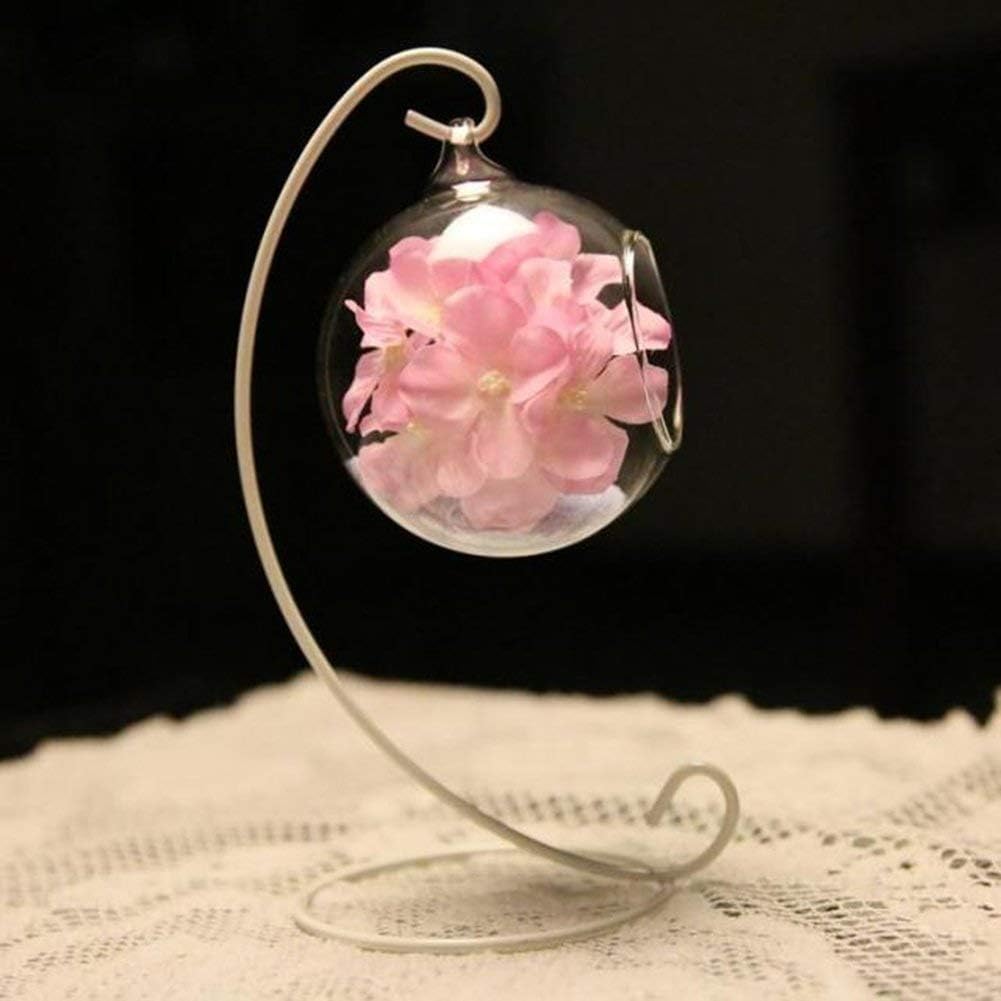 Artliving Paquete de 6 soportes de exhibición de adornos, soporte colgante de hierro blanco para colgar globo de vidrio, plantas de aire, terrario,