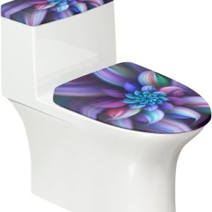 KUIFORTI Juego de 2 fundas de tapa de inodoro con estampado floral de arte floral, funda de asiento para tapa de inodoro y tapa de tanque de KUIFORTI Juego de 2 fundas de tapa de inodoro con estampado floral de arte floral, funda de asiento para tapa de inodoro y tapa de tanque de