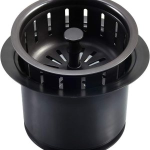 Kit de brida extendida de acero inoxidable con colador de cesta y tapón de drenaje para desagüe estándar de fregadero de 3 12 pulgadas, brida de Kit de brida extendida de acero inoxidable con colador de cesta y tapón de drenaje para desagüe estándar de fregadero de 3 12 pulgadas, brida de