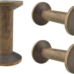 HAHIYO Carrete de madera de color café vintage de 3.15 pulgadas, 3 piezas, bobinas de hilo de madera grandes sin terminar para tejer alambre textil, HAHIYO Carrete de madera de color café vintage de 3.15 pulgadas, 3 piezas, bobinas de hilo de madera grandes sin terminar para tejer alambre textil,