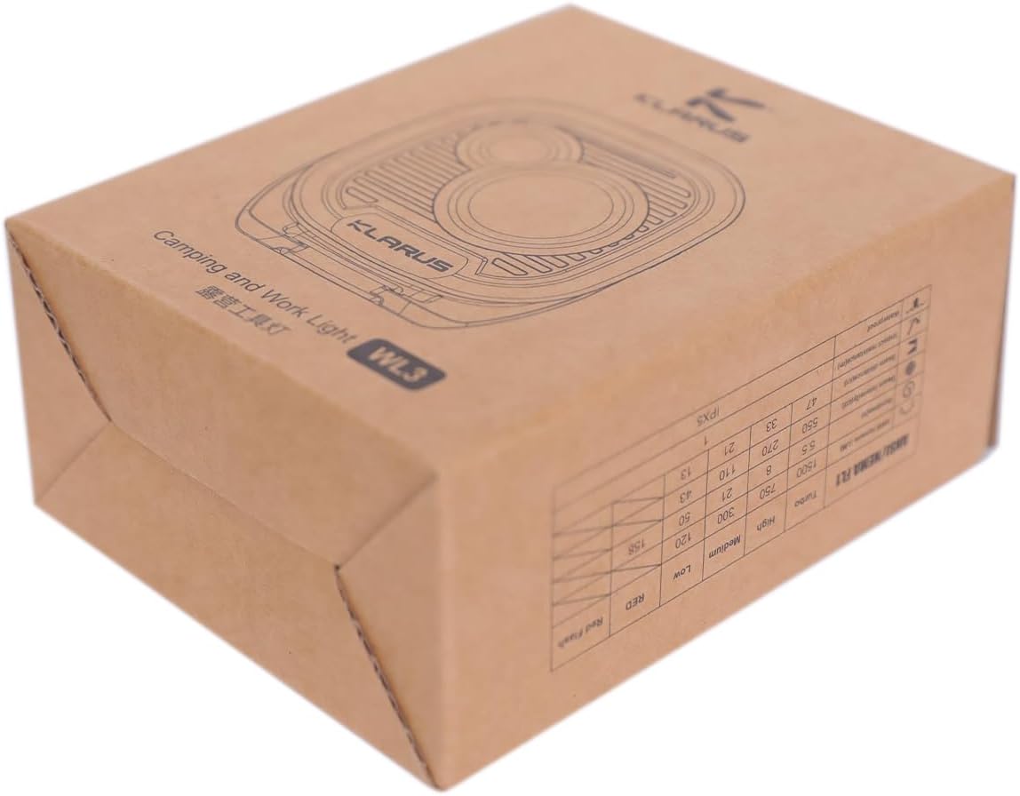 klarus WL3 – Luz de trabajo magnética para campamento, 1500 lúmenes altos, 13500 mAh de alta capacidad, 6 modos de luz, luces LED portátiles