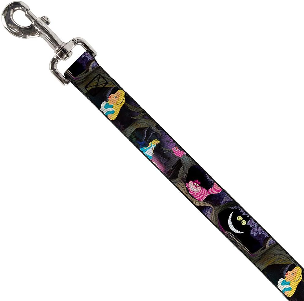 Buckle-Down Correa para mascotas – Escenas de gatos de Alice & the Cheshire – 6 pies de largo – 1.5 pulgadas de ancho