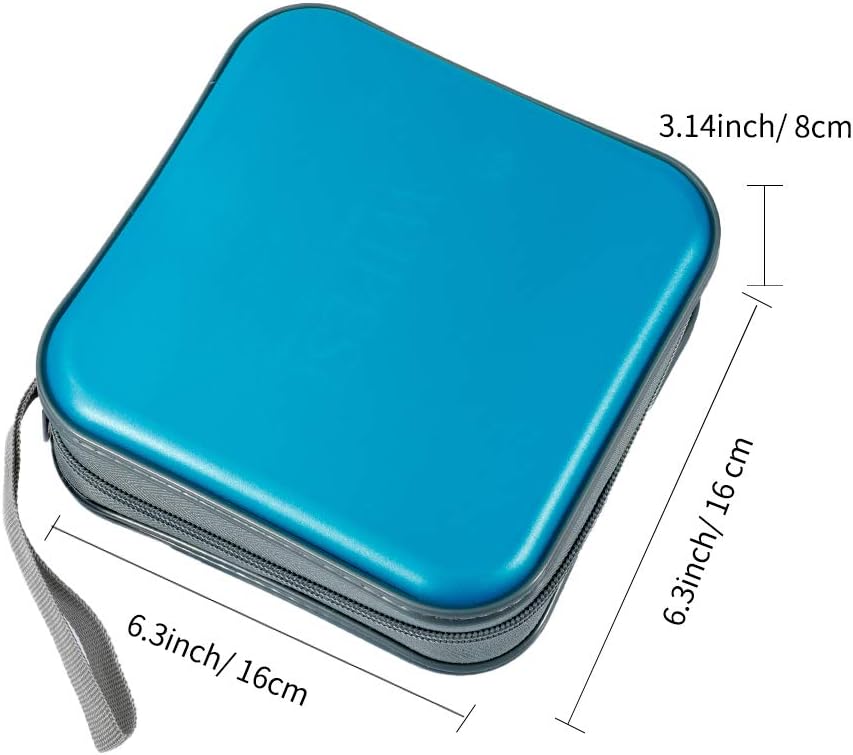 Funda para CD, CDDVD, 40 capacidades, funda protectora para CD y VCD, organizador de almacenamiento, folleto, cartera para el hogar y el auto (azul