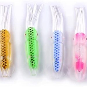 Juego de 8 señuelos de pesca de calamar que brillan en la oscuridad, señuelos de pesca, señuelos de pesca de arrastre suave Juego de 8 señuelos de pesca de calamar que brillan en la oscuridad, señuelos de pesca, señuelos de pesca de arrastre suave